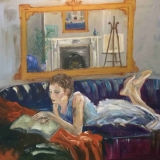 Girl on a Sofa by Sue Brelade